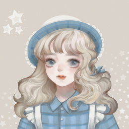 戴帽子的可爱金发女孩