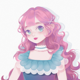 粉红头发的梦幻女孩