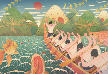 端午节粽子和赛龙舟