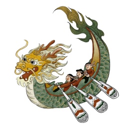 端午节赛龙舟人物粽子插画海报