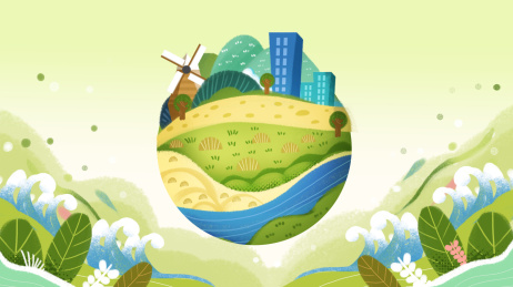 卡通手绘世界环境日插画