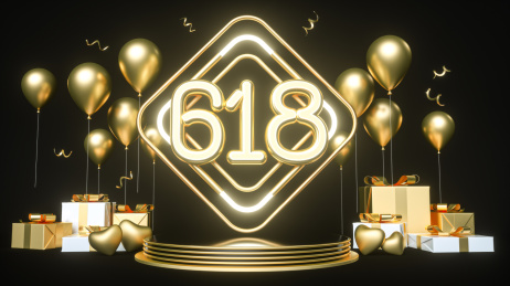 黑金618电商购物节海报