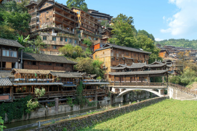 贵州西江千户苗寨吊脚楼