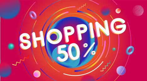 618双十一双十二电商购物插画海报设计