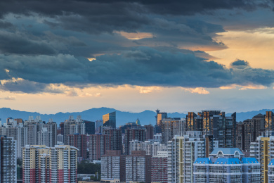 北京城市日落风光