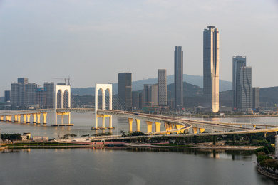 中国澳门城市风光,西湾大桥