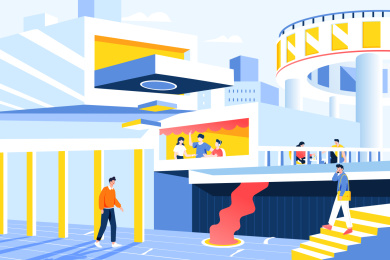 城市青年商务矢量插画