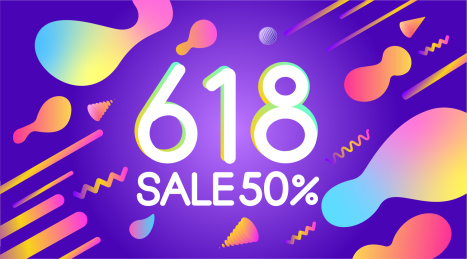 618双十一双十二电商购物插画海报背景