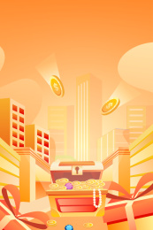 宝箱开奖插画矢量图