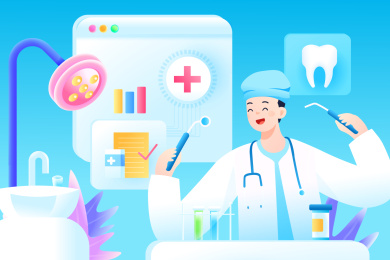 牙医口腔健康矢量插画