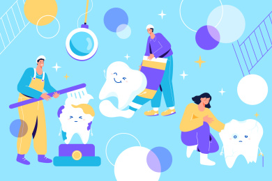 保护牙齿矢量插画