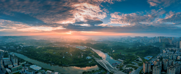 航拍中国四川南国灯城自贡