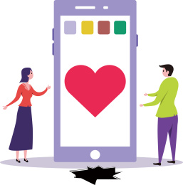 网恋诈骗杀猪盘概念插画