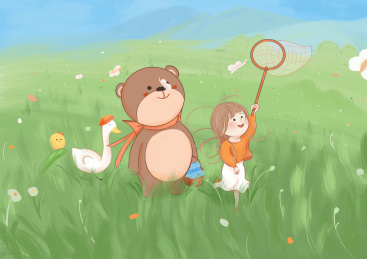 和动物朋友抓蝴蝶