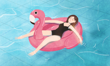 夏天游泳的女孩