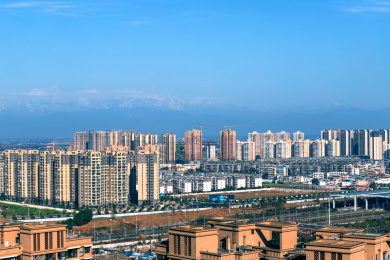 中国四川德阳城市风光