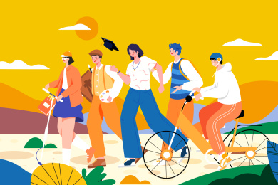 秋季开学季矢量插画