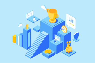 等距业务商务冠军插画