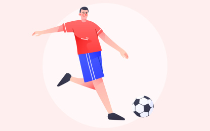 奥运会运动员体育足球比赛插画活动海报背景