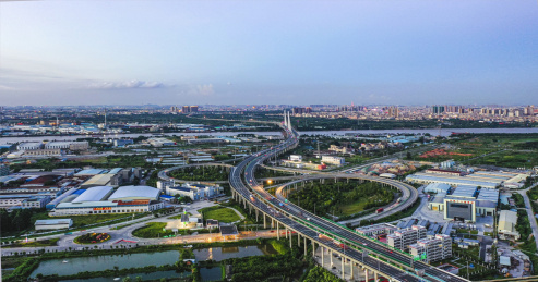 中国广东江门城市风光航拍