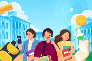 学生插画矢量图