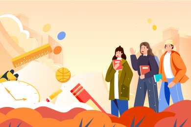 学生插画矢量图