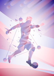 竖版足球运动人物矢量插画无字