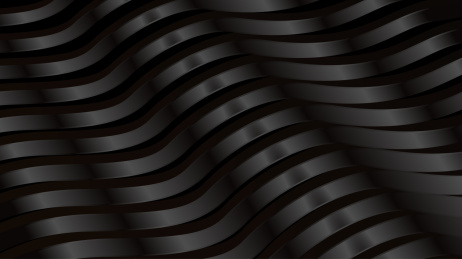 3D渲染黑色波浪条纹抽象线条质感背景