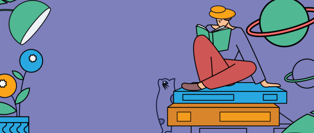 阅读的人物扁平矢量概念运营插画