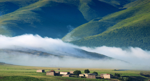 中国川西阿坝县早晨风光