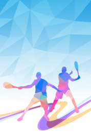 蓝色动感网球海报