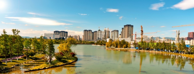 云南省昭通市乌蒙水乡公园全景