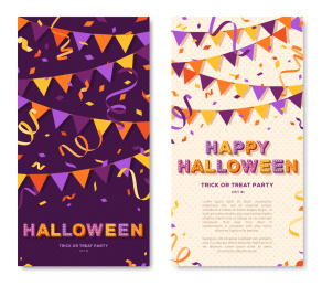 万圣节复古招牌字体派对小册子设计集合