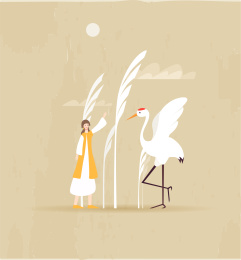 手绘传统节气白露矢量插画