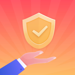 手捧起盾牌保护健康安全矢量插画