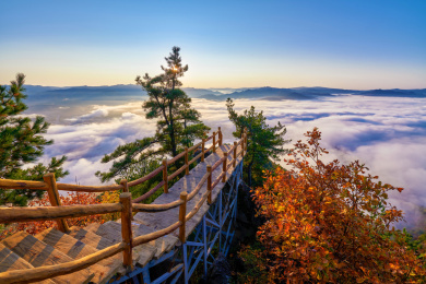 伊春金祖峰秋季云海