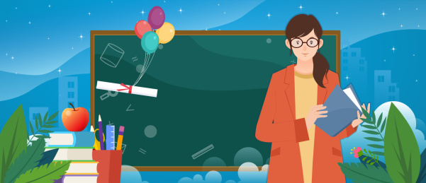 教师上课插画矢量图