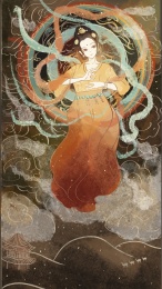 敦煌飞天沙漠壁画