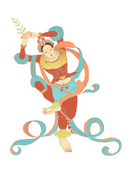 敦煌人物舞蹈单脚站立