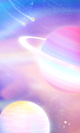 美丽星球悬浮在宇宙中插画元素