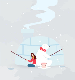 手绘传统节气大雪矢量插画