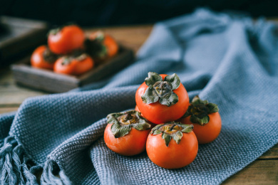 秋天的柿子朱果