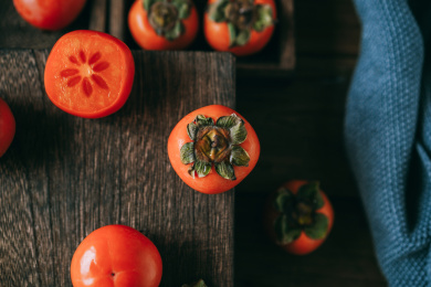 秋天的柿子朱果