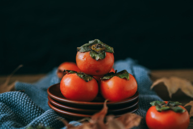 秋天的柿子朱果