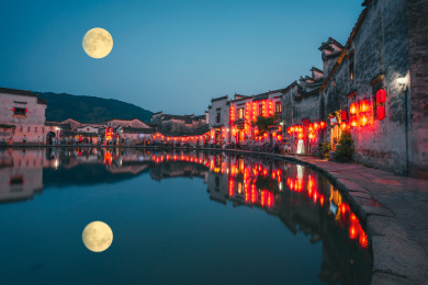 中国安徽宏村夜景