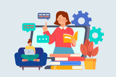 在线教育矢量插画