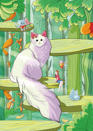 绿色丛林猫咪精灵