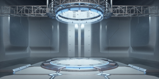 3D渲染的科幻展台