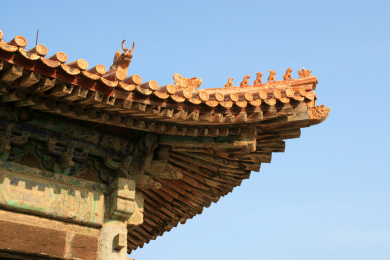 中国河北遵化清东陵角檐