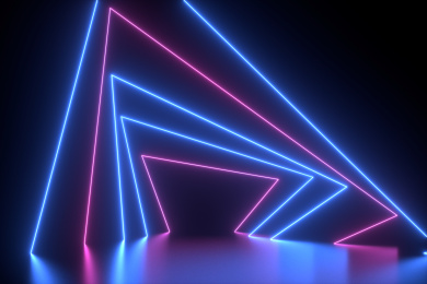 3d渲染的各种发光线条场景